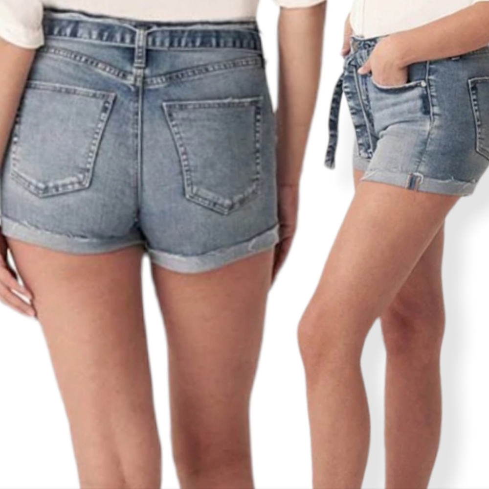 Silver Jeans Co.⛓️Sure Thing Rolled Cuff Belted Shorts, Size: 29, NWT